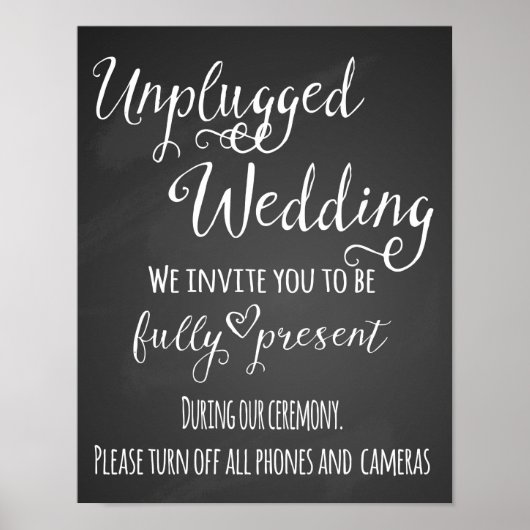 Tableau noir Mariage débranché affiche d'impressio (Devant)