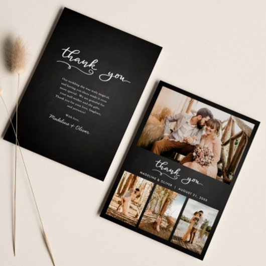 Tableau noir Mariage multiphoto | Script Merci