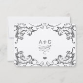 Tableau noir Met Initiales coeur Typographie RSVP (Dos)