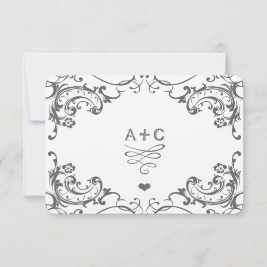 Tableau noir Met Initiales coeur Typographie RSVP (Dos)