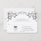 Tableau noir Met Initiales coeur Typographie RSVP (Devant)