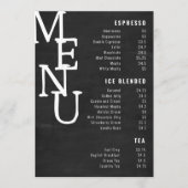 Tableau noir moderne de menu de bar Menu Petite Pa (Devant)