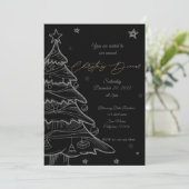 Tableau noir or Noël Dîner Invitation (Debout devant)