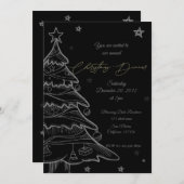 Tableau noir or Noël Dîner Invitation (Devant / Derrière)