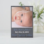 Tableau noir - photo 3x5 Faire-part de naissance (Debout devant)
