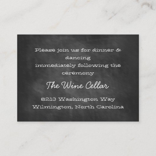 Tableau noir Réception Insertion Cartes (Devant)