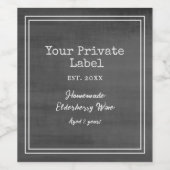 Tableau Noir Rétro Votre Étiquette de Vin Privée (Étiquettes simples)