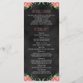 Tableau noir Rose Floral Wedding Cartes Programme (Dos)