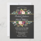 Tableau noir rustique et Faire-part de mariage flo (Devant)