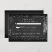 Tableau noir rustique RSVP avec choix de repas (Devant / Derrière)