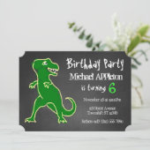 Tableau noir T-Rex Dinosaur Invitations d'annivers (Debout devant)