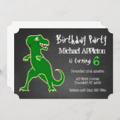 Tableau noir T-Rex Dinosaur Invitations d'annivers (Devant / Derrière)
