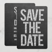 Tableau noir typographie Save the Date (Devant / Derrière)