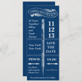 Tableau noir vintage save the date anniversaire (Devant / Derrière)