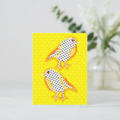 Tableau numérique 'oiseaux jaunes' Carte postale (Debout devant)