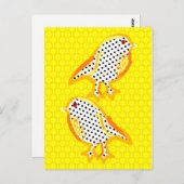 Tableau numérique 'oiseaux jaunes' Carte postale (Devant / Derrière)