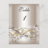 Tableau Numéro Cartes Crème Blanc Or (Devant)