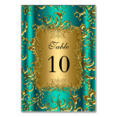 Tableau Numéro Cartes Jade Green Gold (Dos)