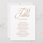 Tableau Numéro de table de script orange brûlé - T (Devant)