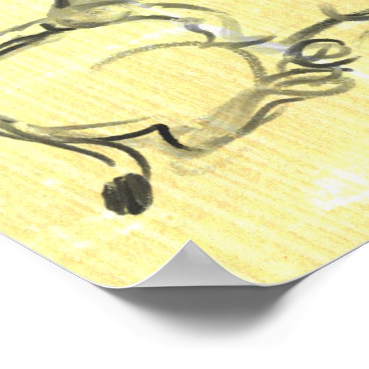 Tableau original Water Buffalo Child Ox Année SqP (Coin)