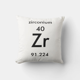Tableau périodique 40 Coussin de zirconium