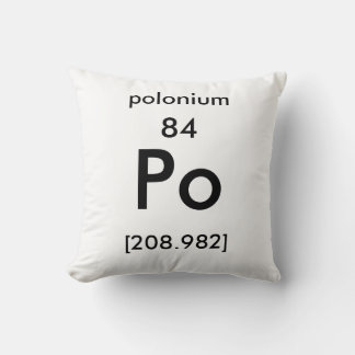 Tableau périodique 84 Coussin de polonium