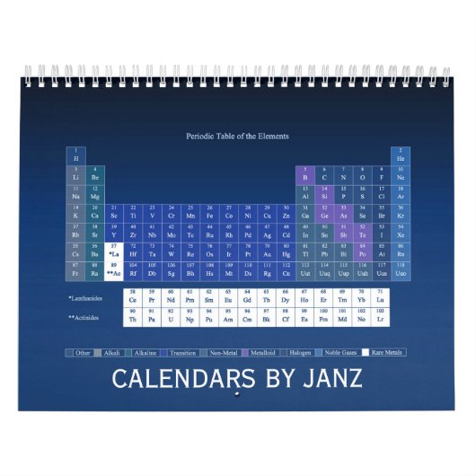 Tableau périodique des éléments Calendrier par Jan (Protection)