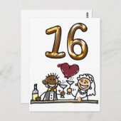 Tableau personnalisé Numéro 16 Cartes postales (Devant / Derrière)