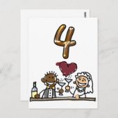 Tableau personnalisé Numéro 4 Cartes postales (Devant / Derrière)