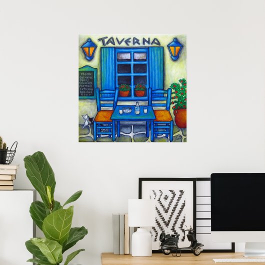 Tableau pour deux en Grèce par impression Lisa Lor (Bureau à domicile)