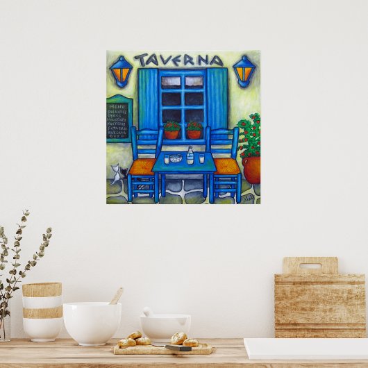 Tableau pour deux en Grèce par impression Lisa Lor (Cuisine)