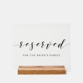 Tableau Réservé Mariage de calligraphie moderne (Recto)