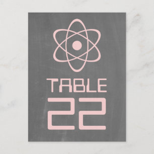 Tableau rose atomique Numéro de table Carte postal