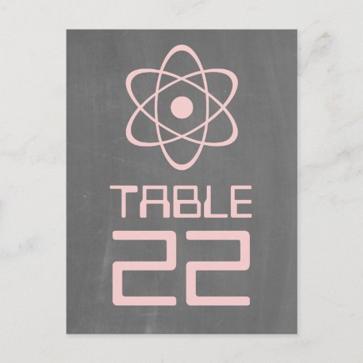 Tableau rose atomique Numéro de table Carte postal (Devant)