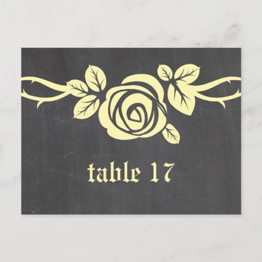 Tableau rose jaune Numéro de table Carte postale (Devant)