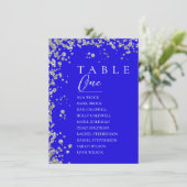 Tableau Royal Bleu Minimal Numéro de table Siège (Debout devant)