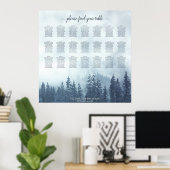 Tableau Rustique 21 Pins Bleus Mariage Sièges (Bureau à domicile)