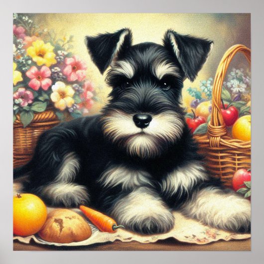 Tableau Schnauzer vintage (Devant)