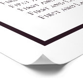 Tableau simple Mariage foncé et blanc (Coin)