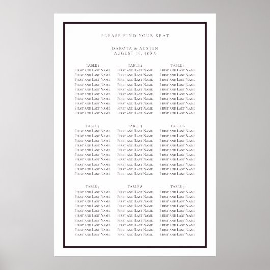 Tableau simple Mariage foncé et blanc (Devant)