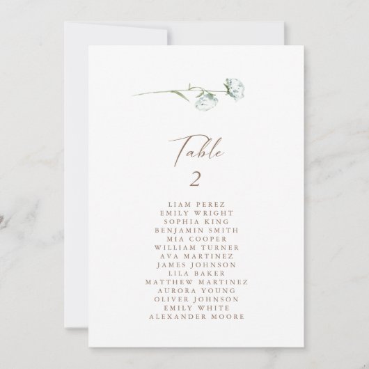 Tableau simple Rustique Floral Numéro de table Siè (Devant)