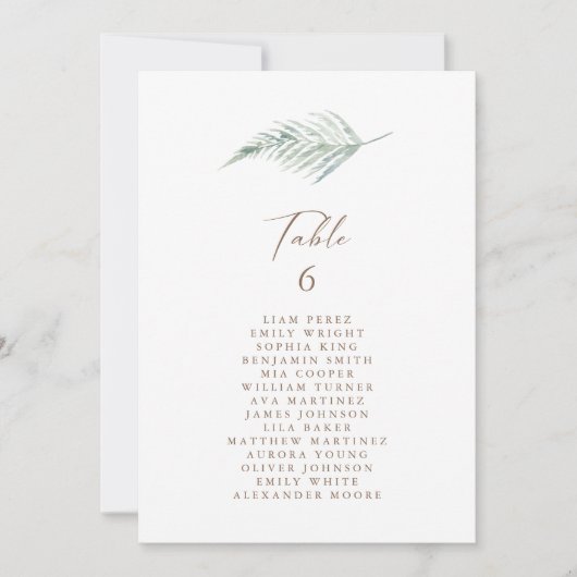 Tableau simple Rustique Floral Numéro de table Siè (Devant)