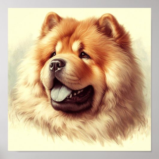 Tableau vintage Chow-Chow (Devant)