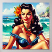 Tableau vintage de plage (Devant)