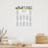 Tableau vintage de sièges pourpre et vert Damas (Cuisine)