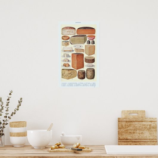 Tableau vintage du fromage (Cuisine)