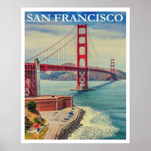 Tableau vintage du pont Golden Gate (Devant)