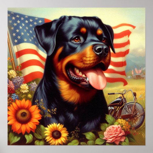 Tableau vintage Rottweiler (Devant)