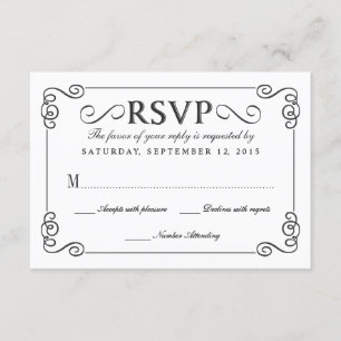 Tableau vintage RSVP l'épousant élégant