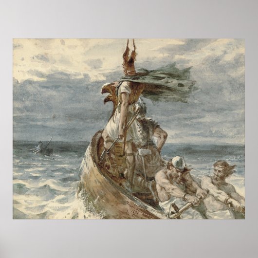 Tableau vintage Vikings Raiding (1873) (Devant)